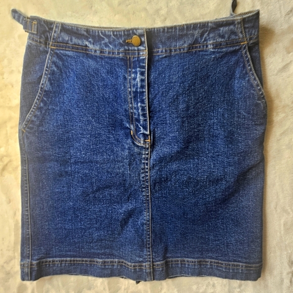 Ralph Lauren Jeans Co Pencil Skirt Denim 4 P Petite medium blue Wash - Picture 1 of 10